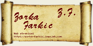 Zorka Farkić vizit kartica